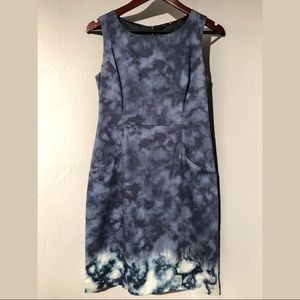 Elie Tahari Blue Tie Dye Sheath Dress